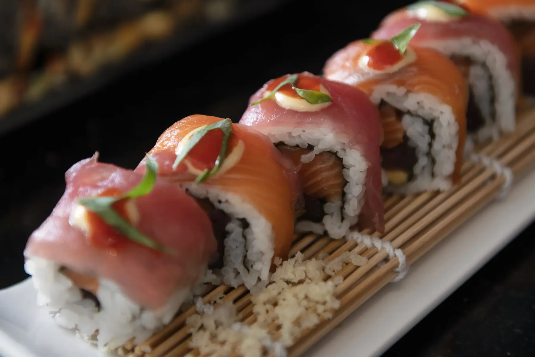 Sushi rolls close-up